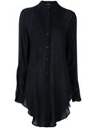 Lost & Found Ria Dunn Mandarin Collar Shirt, Women's, Size: Medium, Black, Silk