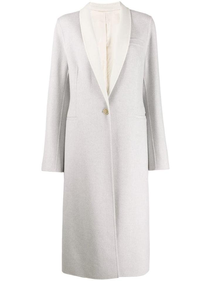 Joseph Contrasting Collar Single-breasted Coat - Grey