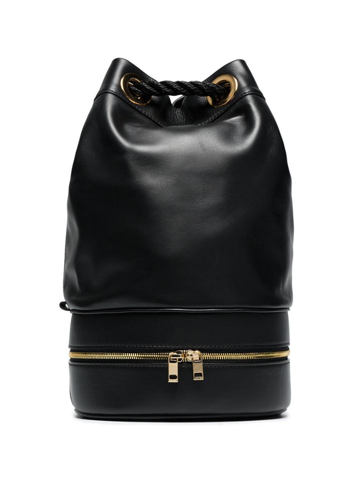 Sacai Black Pool Leather Bucket Bag
