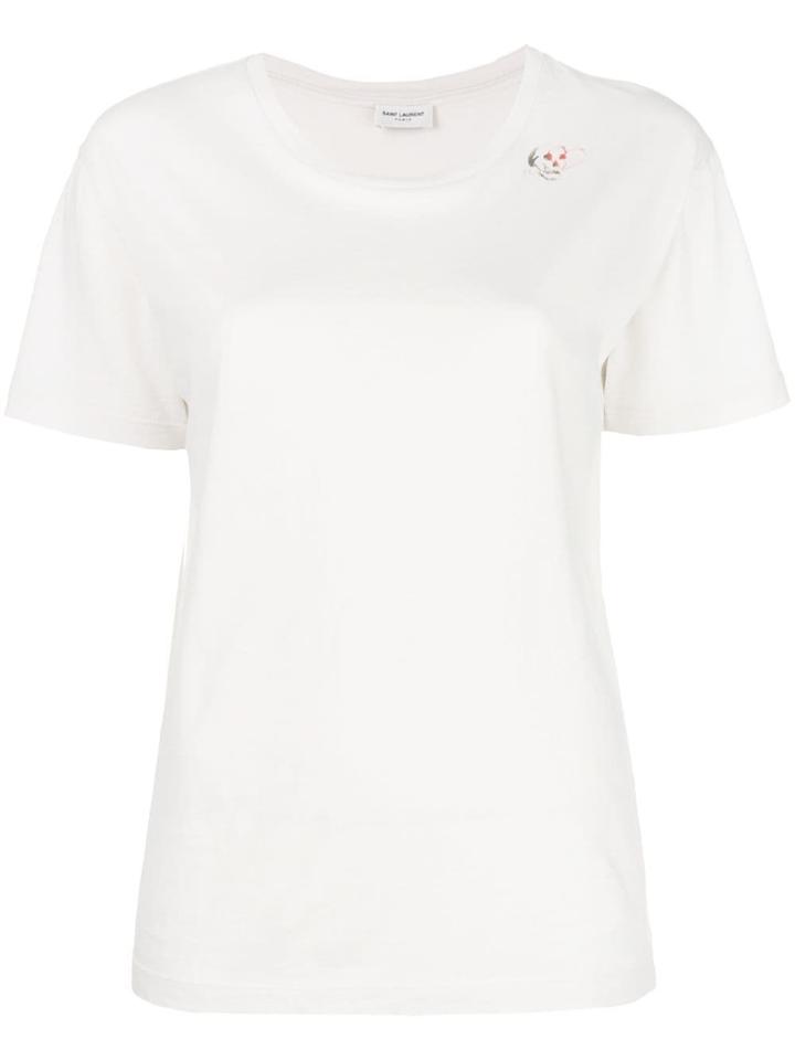 Saint Laurent Skull Print T-shirt - White