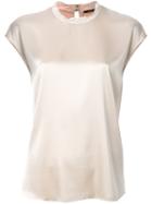 Luisa Cerano - Lace Collar Silk Top - Women - Silk/polyester/spandex/elastane - 38, Nude/neutrals, Silk/polyester/spandex/elastane