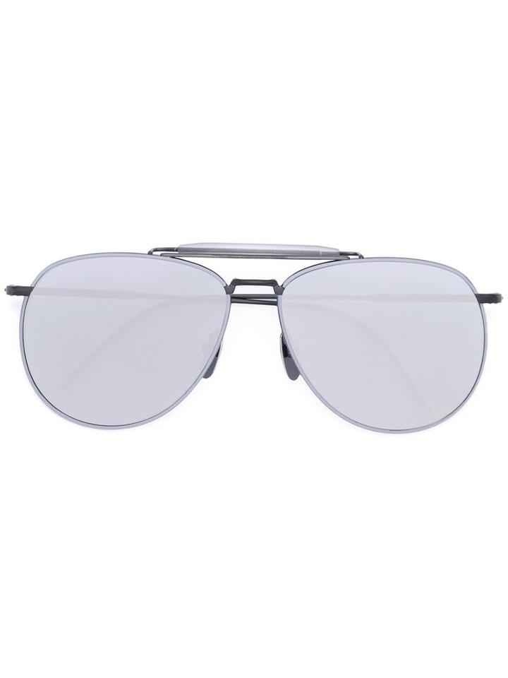 Thom Browne - Mirrored Aviator Sunglasses - Unisex - Metal (other) - 62, Grey, Metal (other)