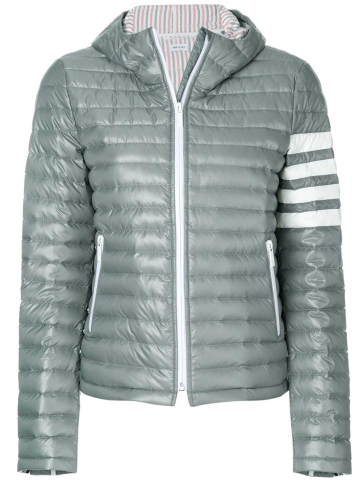 Thom Browne Quilted Down Fill Hooded Jacket In Nylon Tech - Grey