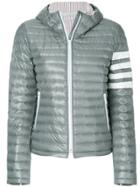Thom Browne Quilted Down Fill Hooded Jacket In Nylon Tech - Grey