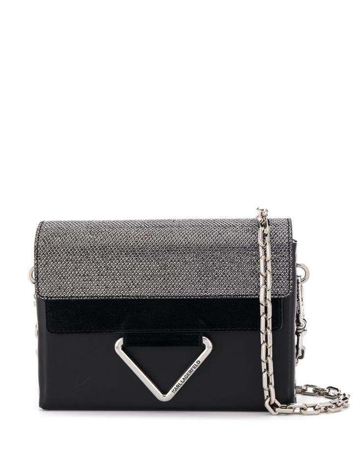 Karl Lagerfeld Vektor Flap Minaudiere Cross-body Bag - Black
