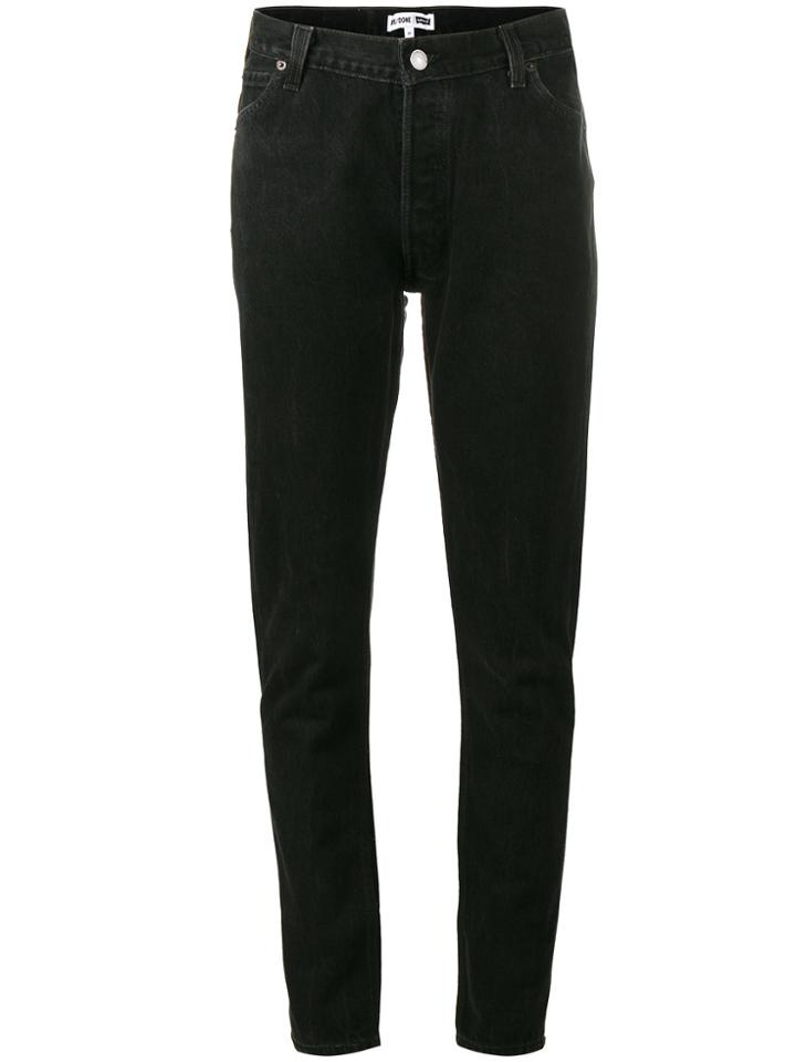 Re/done Levi's Black Mid Rise Skinny Jeans