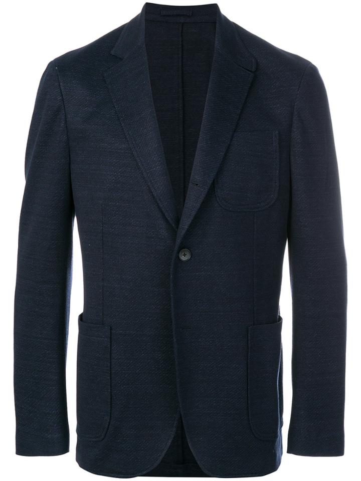 Salvatore Ferragamo Single Breasted Blazer - Blue