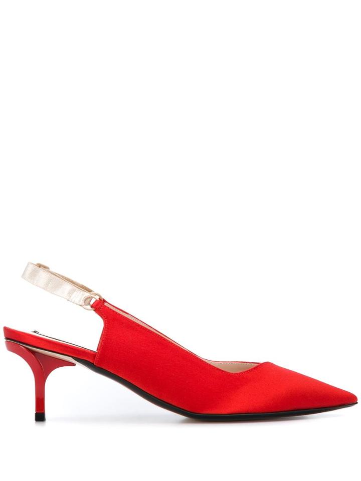 Nº21 Slingback Mid Heel Pumps - Red