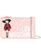 Love Moschino Printed Chain Wallet - Pink