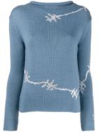 Ermanno Scervino Barbed Wire Sweatshirt - Blue