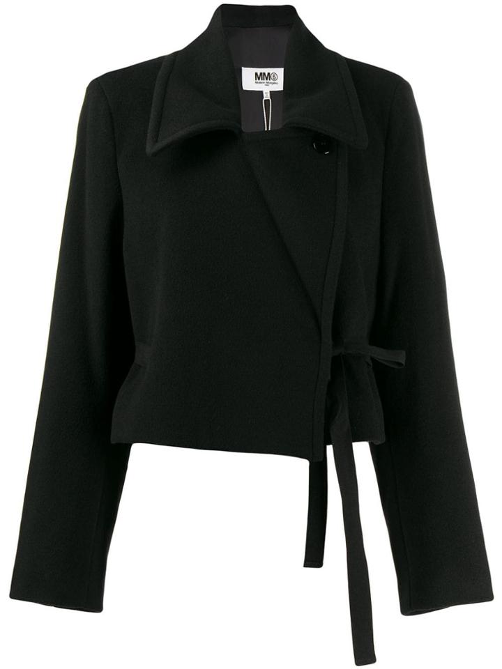 Mm6 Maison Margiela Cropped Boxy Jacket - Black