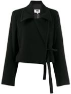 Mm6 Maison Margiela Cropped Boxy Jacket - Black