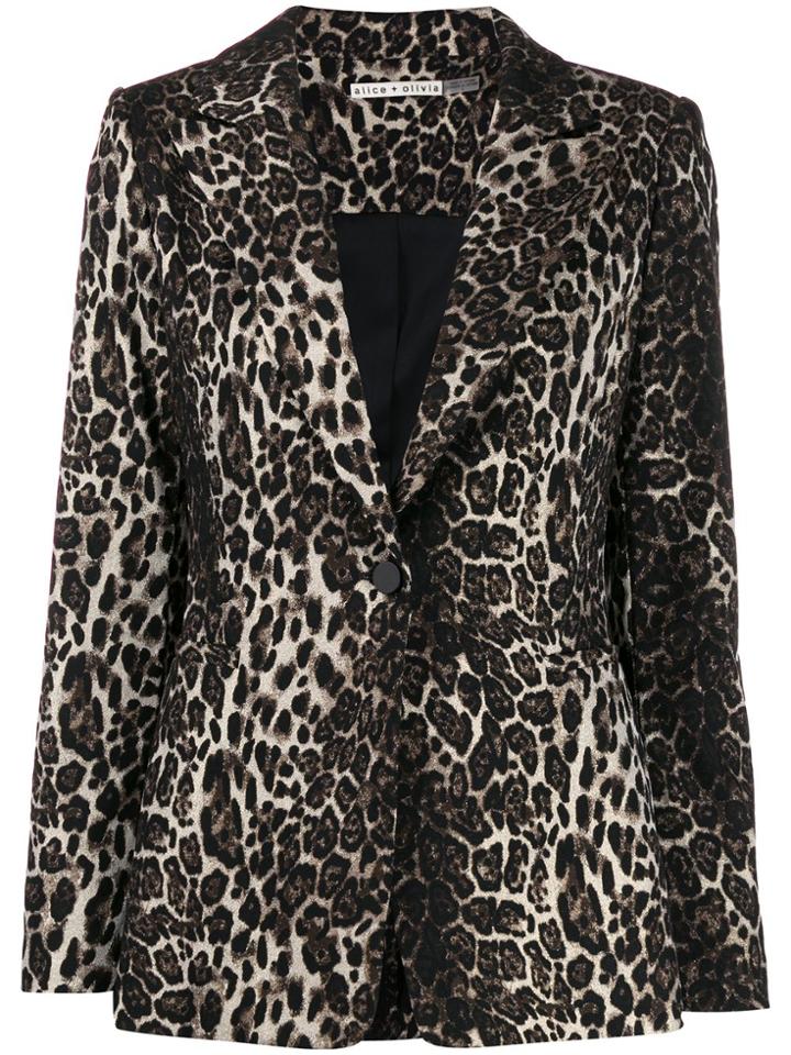 Alice+olivia Tobby Leopard Blazer - Brown