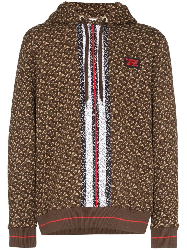 Burberry Muckford Tb Logo Print Hoodie - Brown