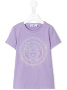 Young Versace Studded Logo T-shirt, Girl's, Size: 7 Yrs, Pink/purple