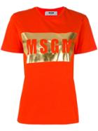 Msgm Logo Print T-shirt, Women's, Size: Xs, Red, Cotton