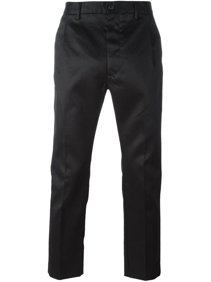 Pence Cropped Tailored Trousers, Men's, Size: 50, Black, Cotton