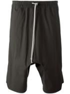 Rick Owens Drop-crotch Shorts, Men's, Size: 48, Grey, Cotton/rubber