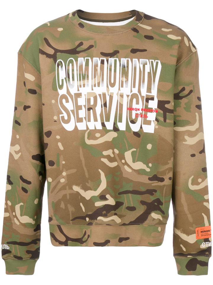 Heron Preston Camouflage Print Sweatshirt - Green