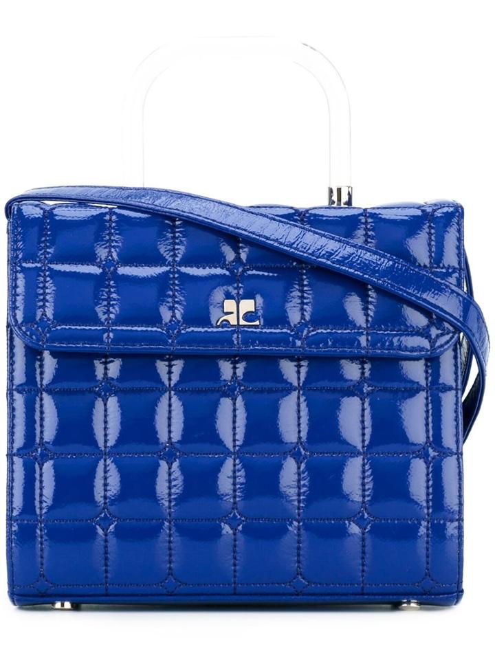 Courrèges Quilted Shoulder Bag, Women's, Blue