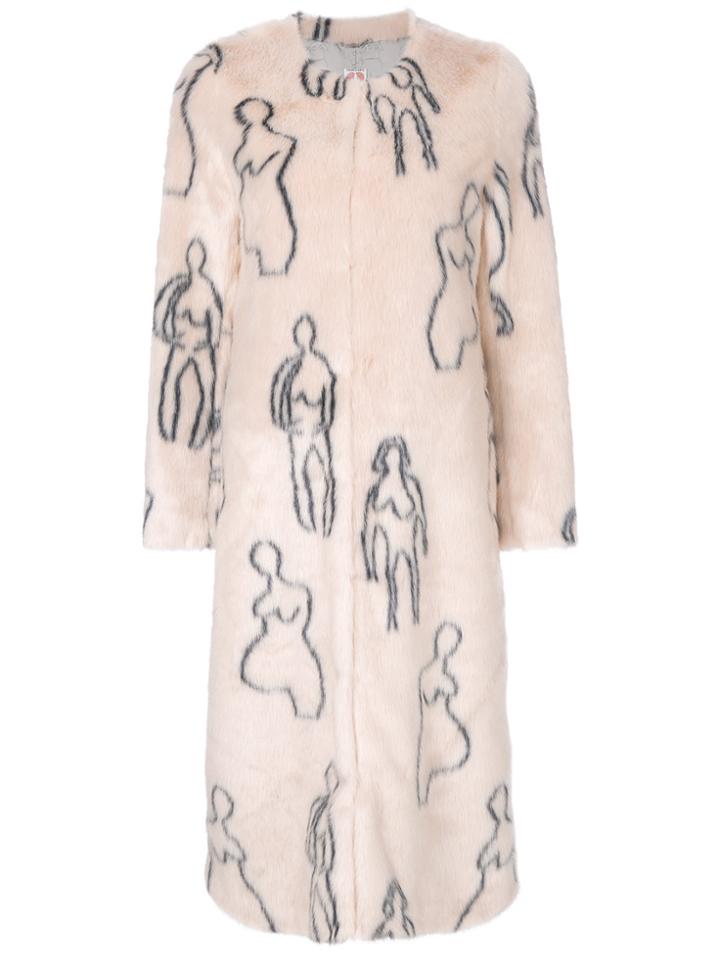 Shrimps Callum Faux Fur Coat - Pink & Purple