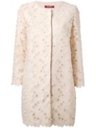 Max Mara Studio - Lace Detail Coat - Women - Cotton/polyester - 44, Pink/purple, Cotton/polyester