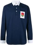 Kent & Curwen Flower Embroidered Polo Shirt - Blue