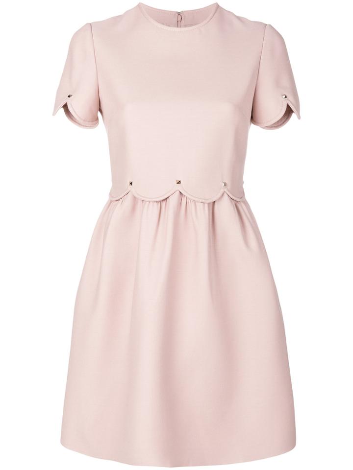 Valentino Scalloped Bambolina Dress - Pink & Purple