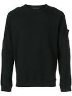 Stone Island Velour Logo Patch Sweater - Black