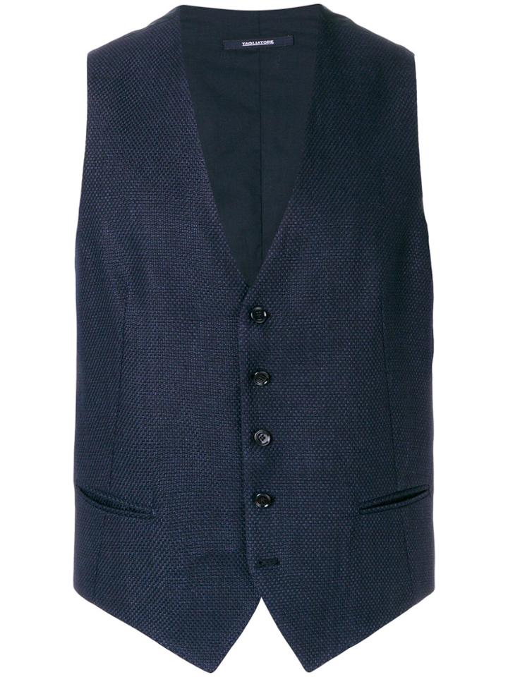 Tagliatore Tweed Waistcoat - Blue