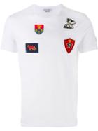 Alexander Mcqueen Badge Embroidered T-shirt, Men's, Size: Large, White, Cotton/polyester/viscose