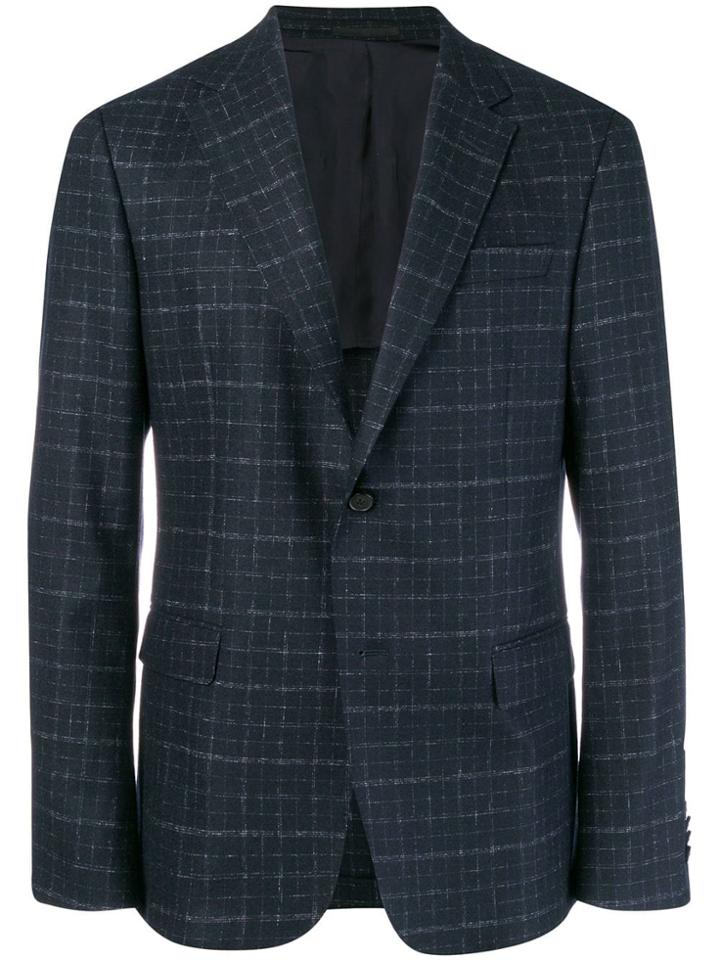Z Zegna Check Blazer - Blue