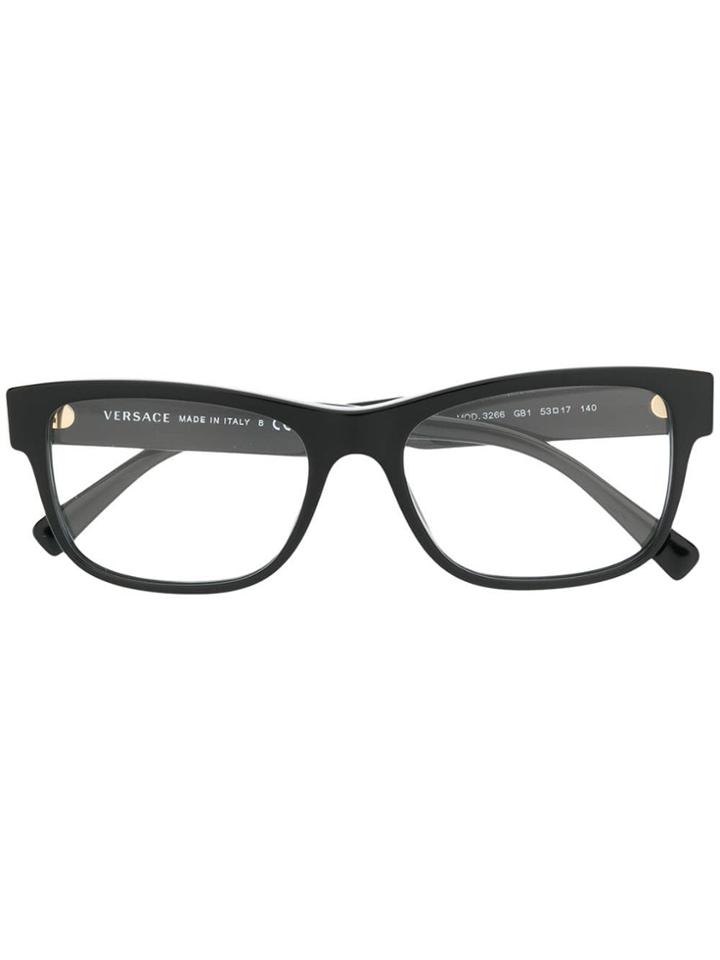 Versace Eyewear Rectangular Frame Glasses - Black