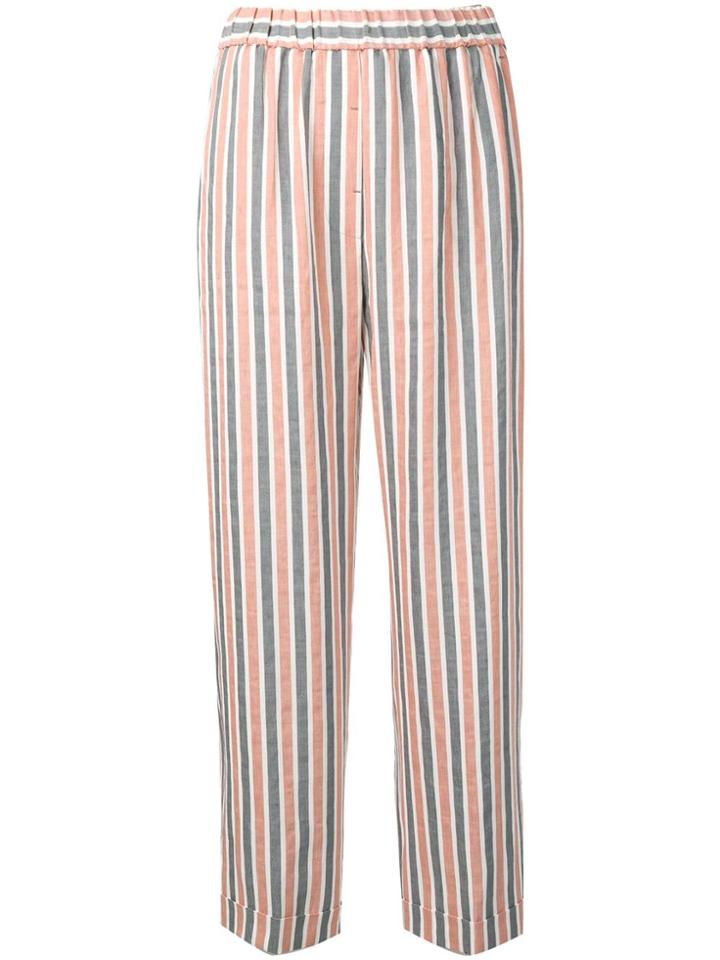 Peserico Striped Pull-on Trousers - Orange