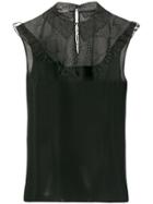 Miu Miu Lace Panel Tank Top - Black