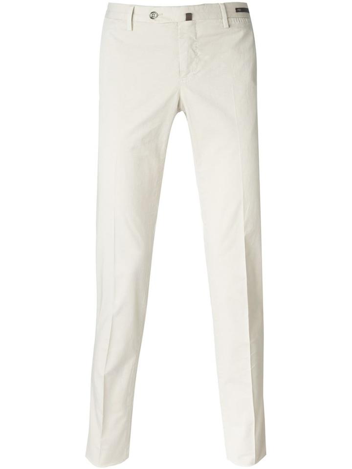 Pt01 Slim Chino Trousers, Men's, Size: 48, Nude/neutrals, Cotton/linen/flax/spandex/elastane
