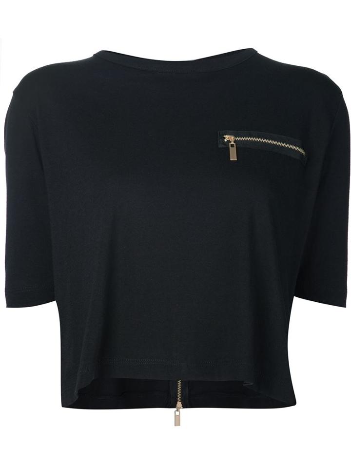 Thomas Wylde Fern Crop Top, Women's, Size: L, Black, Modal/cotton