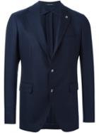 Tagliatore Textured Two Button Blazer, Men's, Size: 52, Blue, Cupro/virgin Wool