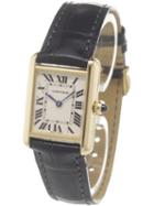Cartier 'tank Louis' Analog Watchquar, Women's, Black