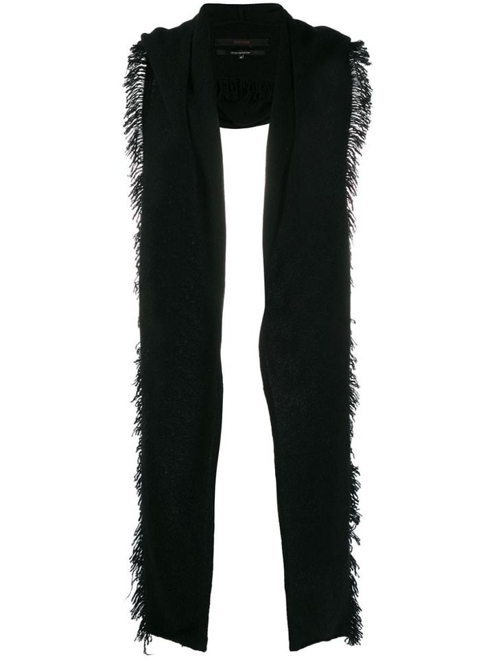 Ziggy Chen Fringed Edge Scarf - Black