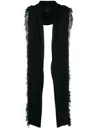 Ziggy Chen Fringed Edge Scarf - Black