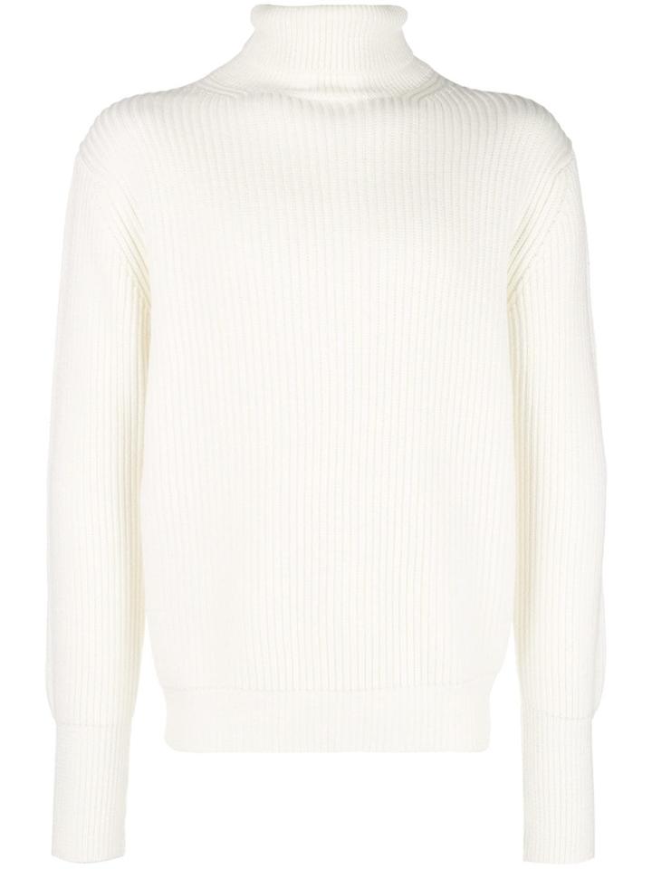 Maison Flaneur Turtle Neck Knit Jumper - White
