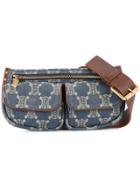 Céline Vintage Macadam Pattern Belt Bag - Blue