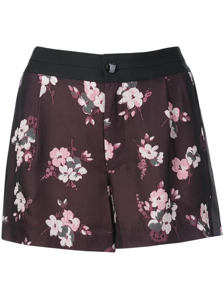 Coach Floral Bow Print Shorts - Red