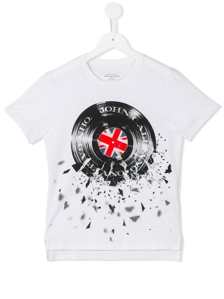 John Galliano Kids Shattered Vinyl Print T-shirt, Boy's, Size: 8 Yrs, White