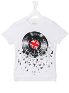 John Galliano Kids Shattered Vinyl Print T-shirt, Boy's, Size: 8 Yrs, White