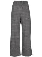 Sea Checked Wide-leg Trousers - Brown