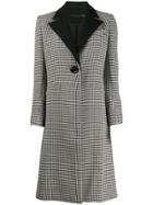 Alice+olivia Houndstooth Single-breasted Coat - Black