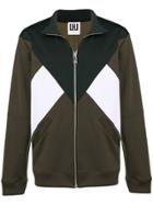 Les Hommes Urban Zipped Tri-colour Sweater - Green