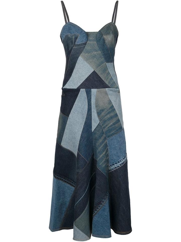 Junya Watanabe Comme Des Garçons Patchwork Denim Dress, Women's, Size: Medium, Blue, Cotton/rayon
